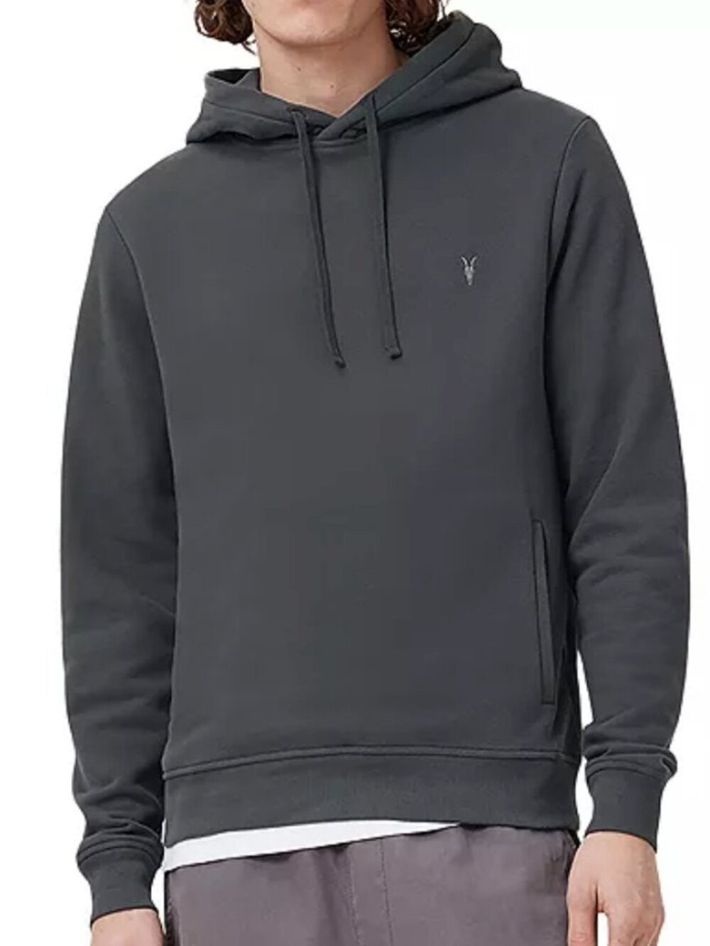 All Saints Raven Slim-Fit Ramskull Hoodie